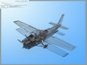 falcon 3d c182 skylane f06 3D Model