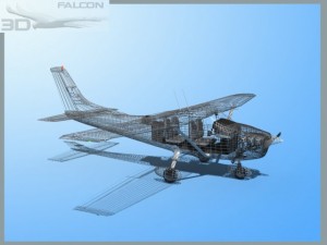 falcon 3d c182 skylane f06 3D Model