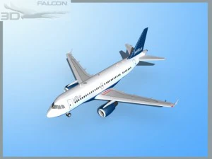 falcon3d  a319 jet blue 2 3D Model