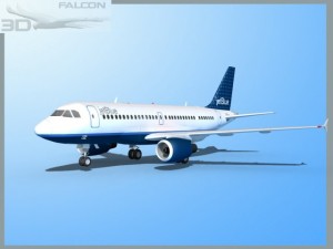 falcon3d  a319 jet blue 2 Modèle 3D