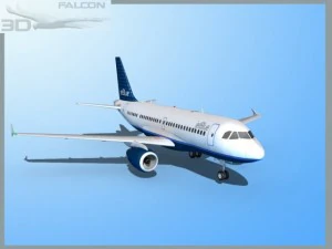 falcon3d  a319 jet blue 2 3D Model