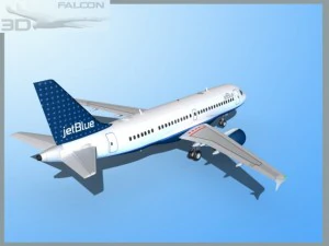 falcon3d  a319 jet blue 2 3D Model