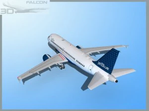 falcon3d  a319 jet blue 2 3D Model