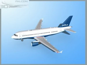 falcon3d  a319 jet blue 2 3D Model