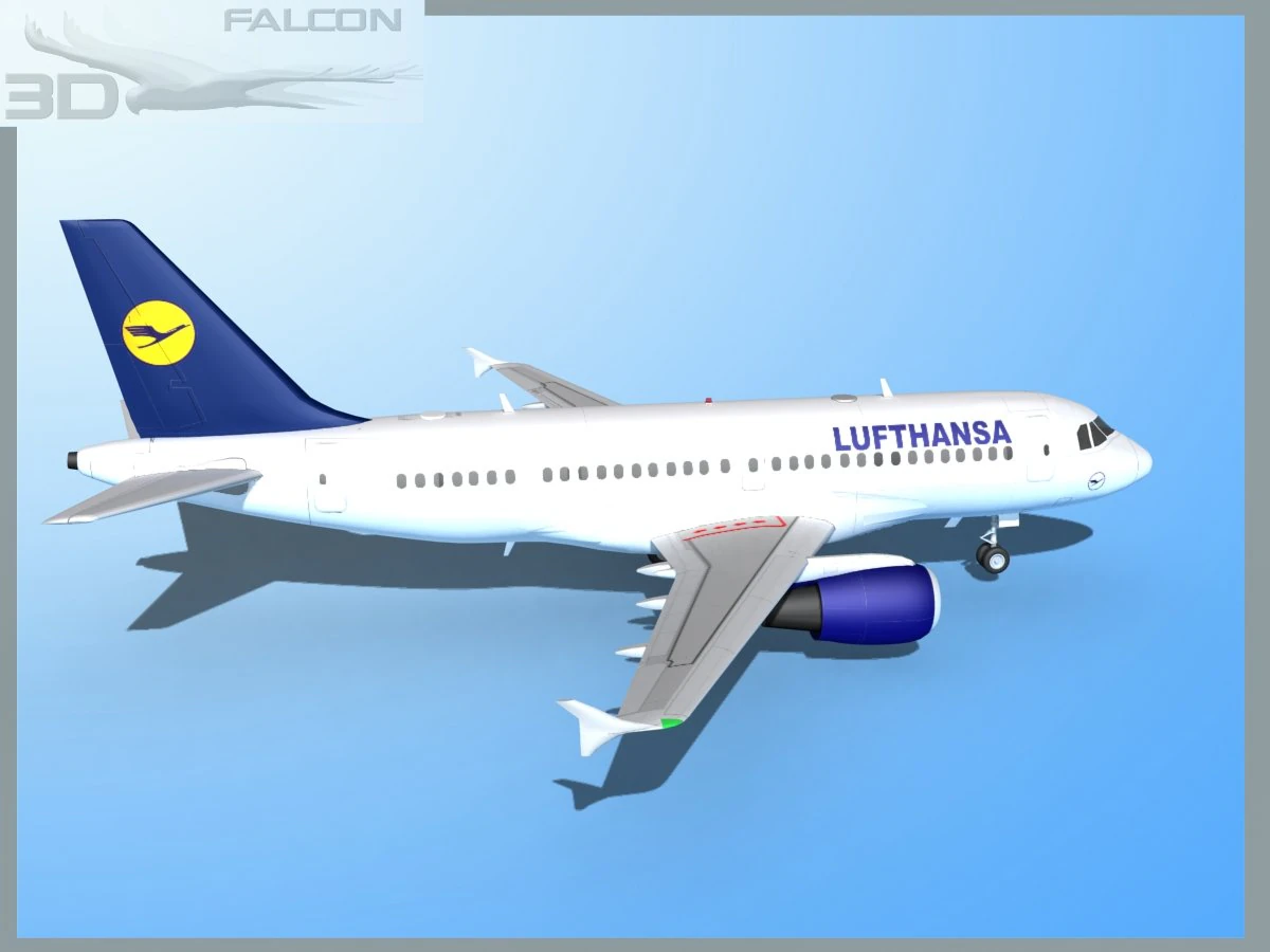 falcon3d  a319 lufthansa 3D Model .c4d .max .obj .3ds .fbx .stl .blend 