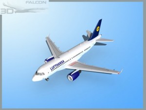 falcon3d  a319 lufthansa Model 3D