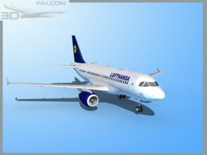 falcon3d  a319 lufthansa Model 3D