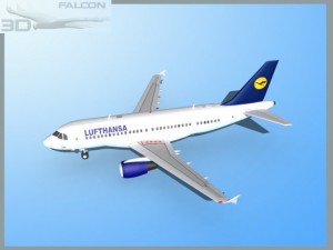 falcon3d  a319 lufthansa Model 3D