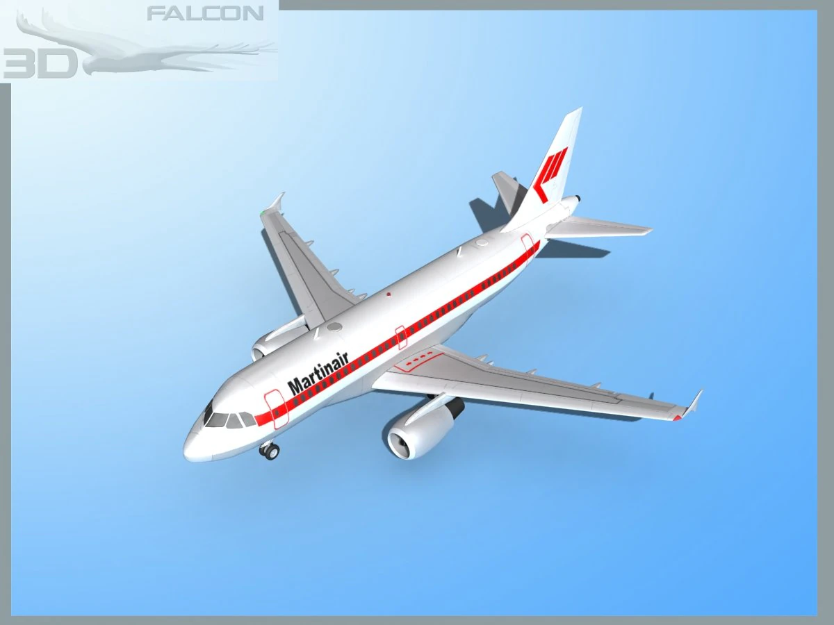 falcon3d  a319 martinair 3D Model .c4d .max .obj .3ds .fbx .stl .blend 