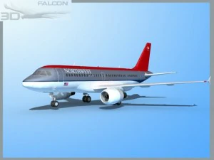 falcon3d a319 companhias a&eacute;reas do noroeste Modelo 3D