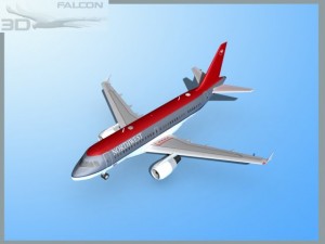 falcon3d  a319  northwest airlines Modèle 3D
