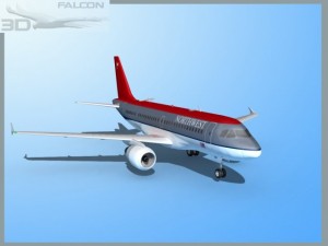 falcon3d  a319  northwest airlines Modèle 3D