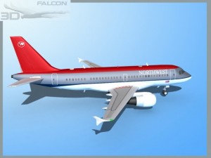 falcon3d  a319  northwest airlines Modèle 3D