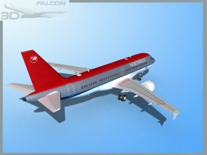 falcon3d  a319  northwest airlines Modèle 3D
