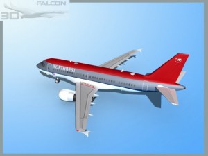 falcon3d  a319  northwest airlines Modèle 3D