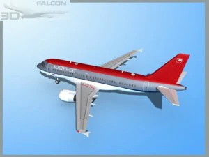 falcon3d  a319  northwest airlines 3D Model
