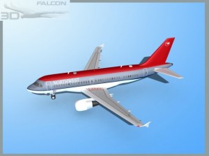 falcon3d  a319  northwest airlines Modèle 3D