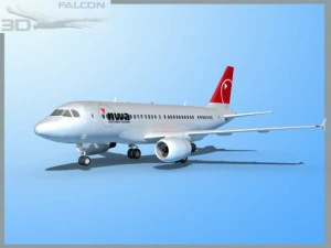 falcon3d  a319  northwest airlines 2 3D Model