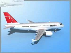 falcon3d  a319  northwest airlines 2 3D Model