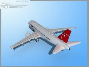 falcon3d  a319  northwest airlines 2 3D Model