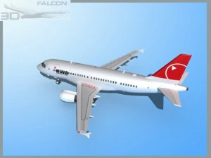falcon3d  a319  northwest airlines 2 3D Model