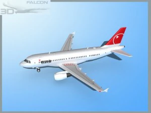 falcon3d  a319  northwest airlines 2 3D Model