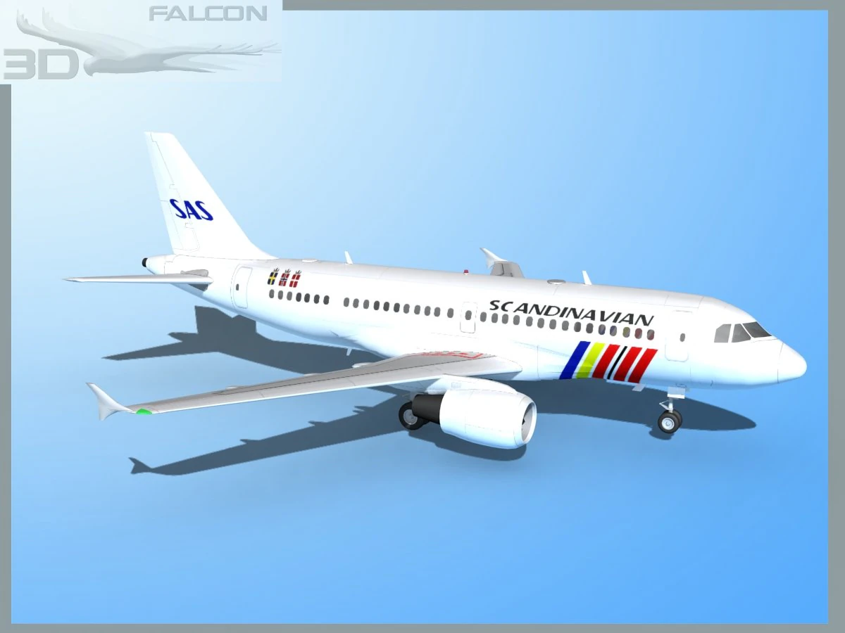 falcon3d  a319 sas 3D Model .c4d .max .obj .3ds .fbx .stl .blend 