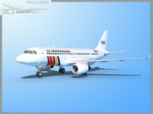 falcon3d  a319 sas 3D Model