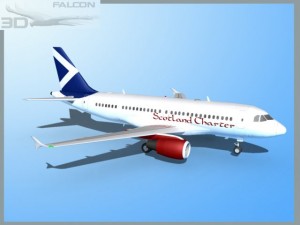 falcon3d  a319 scotland charter Model 3D