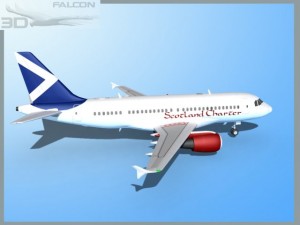 falcon3d  a319 scotland charter Model 3D