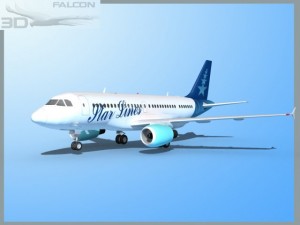 falcon3d  a319 star lines 3D Model
