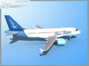 falcon3d  a319 star lines 3D Model