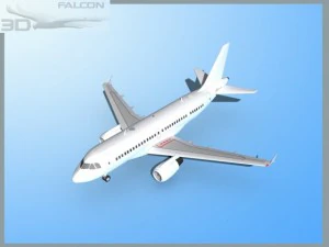 falcon3d  a319  unmarked 1 3D Model