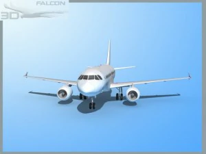 falcon3d  a319  unmarked 1 3D Model