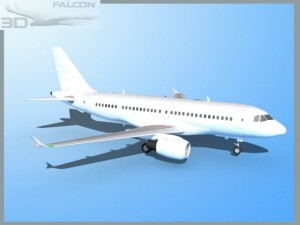 falcon3d  a319  unmarked 1 3D Модель