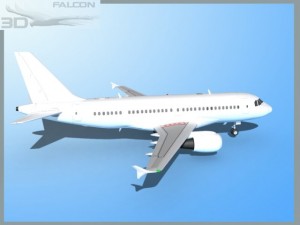 falcon3d  a319  unmarked 1 3D Модель