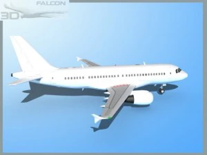 falcon3d  a319  unmarked 1 3D Model