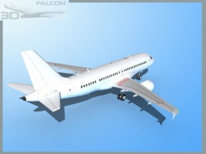 falcon3d  a319  unmarked 1 3D Модель