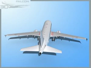 falcon3d  a319  unmarked 1 3D Model