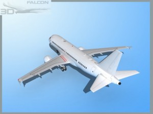falcon3d  a319  unmarked 1 3D Модель