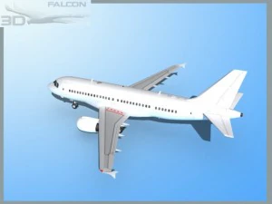 falcon3d  a319  unmarked 1 3D Model
