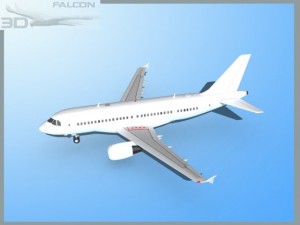falcon3d  a319  unmarked 1 3D Модель