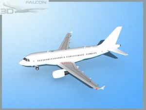 falcon3d  a319  unmarked 1 3D Model