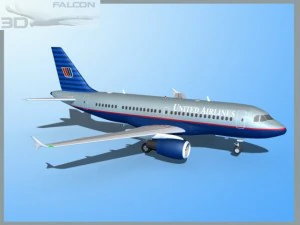 falcon3d a319 companhias a&eacute;reas unidas Modelo 3D