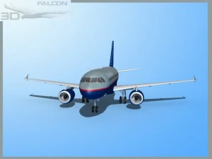 falcon3d  a319 united airlines 3D Model