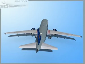 falcon3d  a319 united airlines 3D Model