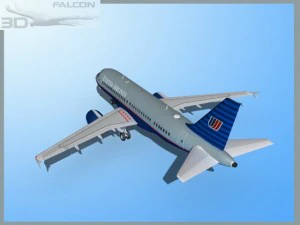 falcon3d  a319 united airlines 3D Model