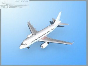 falcon3d  a319  unmarked 2 3D Model