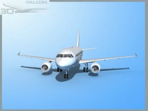 falcon3d  a319  unmarked 2 3D Model
