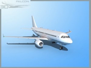falcon3d  a319  unmarked 2 3D Model